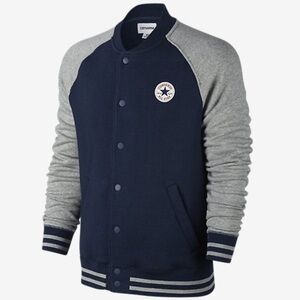 Converse Men's Navy and Gray Varsity Jacket